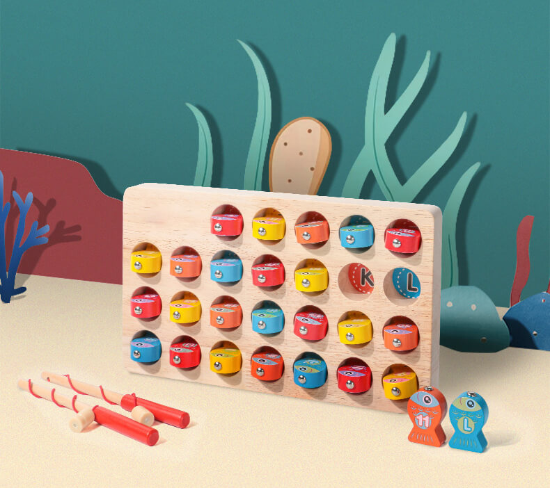 DreamBabies™  Montessori Wooden Magnetic Fishing Toy – Dream Latitude